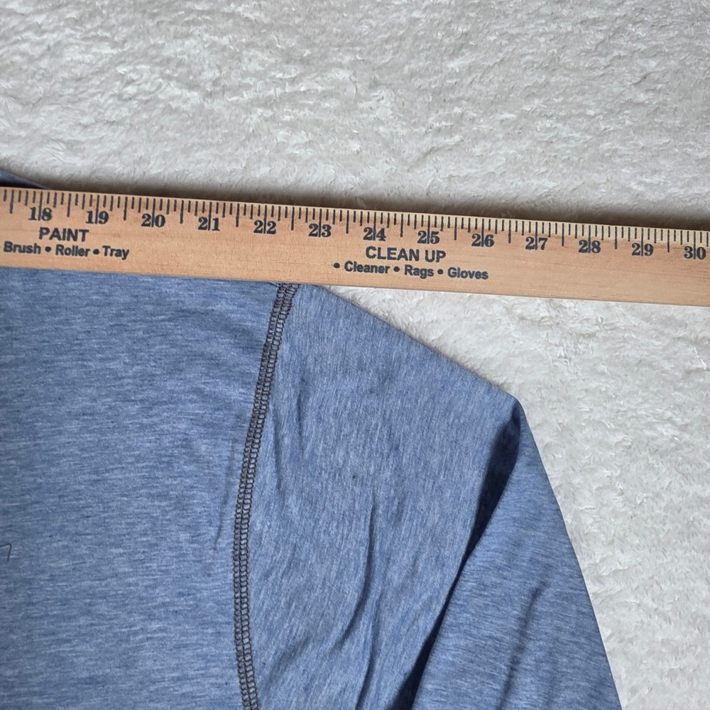 Orvis Trout Bum Mens XL Blue L/S 1/4 zip Pullover Lightweight Heathered RN70534 - Picture 7 of 9